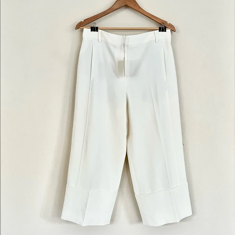 TIBI Anson Cuffed Nerd Wide Leg Pants in Ivory White - Picture 5 of 11